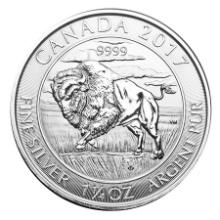 2021 Canadian Silver $8 Bison 1.25 Ounces