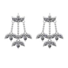 3.36 Ctw VS/SI1 Diamond 14K White Gold Antique style Earrings (ALL DIAMOND ARE LAB GROWN )