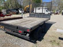 Tandem Axle 8' x 12' Wood Deck Trailer, Pintle Hitch, Stake Pockets, Vin#1S91S1627W1132045 (NO TITLE