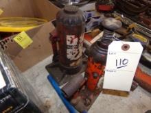 (2) Red Bottle Jacks - 5-Ton & Unlabled w/Unpainted Handles  (110)