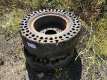 (2) Misc Solid 33-12-16 Tires & 8-Lug Rims.