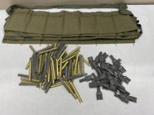 TRAY LOT OF 5.56 STRIPPER CLIPS, GUIDES, BANDOLIER