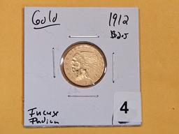 GOLD! 1912 Incuse Indian $2.5 Gold Quarter Eagle