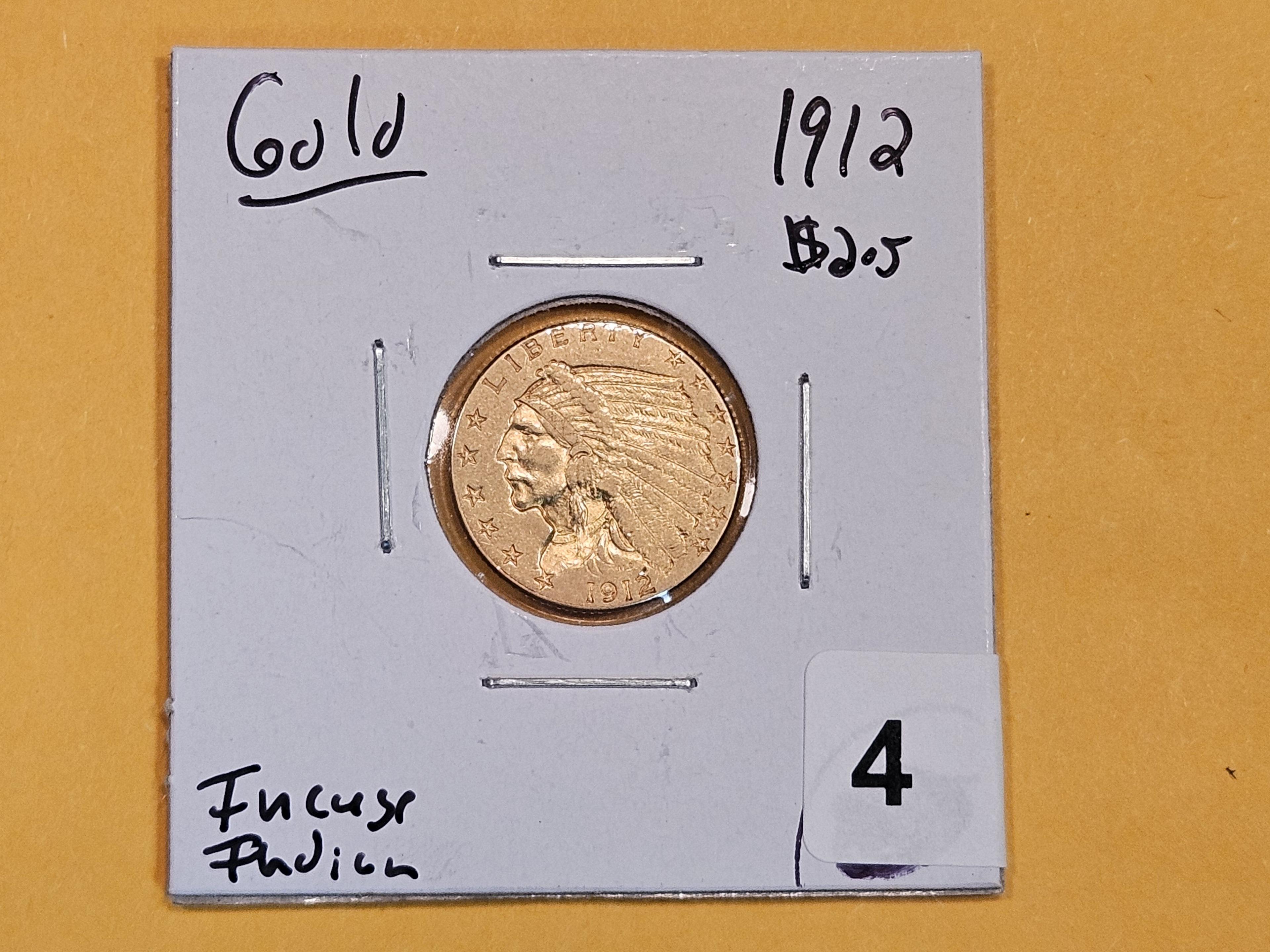 GOLD! 1912 Incuse Indian $2.5 Gold Quarter Eagle
