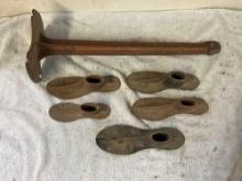 cast iron Unbreakable Malleable shoe form w/(5) Malleable attachments