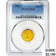 1912 $2.50 Gold Quarter Eagle PCGS MS62