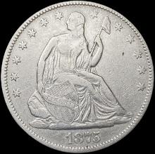 1875-CC Seated Liberty Half Dollar CLOSELY UNCIRCU