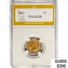 1863 Indian Head Cent PGA AU58