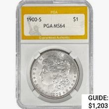 1900-S Morgan Silver Dollar PGA MS64