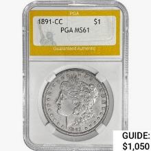1891-CC Morgan Silver Dollar PGA MS61