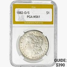 1882-O/S Morgan Silver Dollar PGA MS61