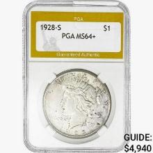 1928-S Silver Peace Dollar PGA MS64+