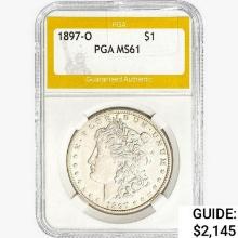 1897-O Morgan Silver Dollar PGA MS61
