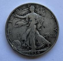 1934 WALKING LIBERTY HALF DOLLAR COIN