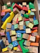 LOCAL PICKUP ONLY Box lot - large lot of wooden blocks and ABC blocks No Shipping for this item