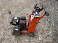 Husqvarna FS400LV Walk-Behind Concrete Saw Not Running, Condition Unknown, Turns Over, Damaged Water