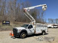 HiRanger LT38, Articulating & Telescopic Non-Insulated Bucket Truck mounted behind cab on 2012 Ford 