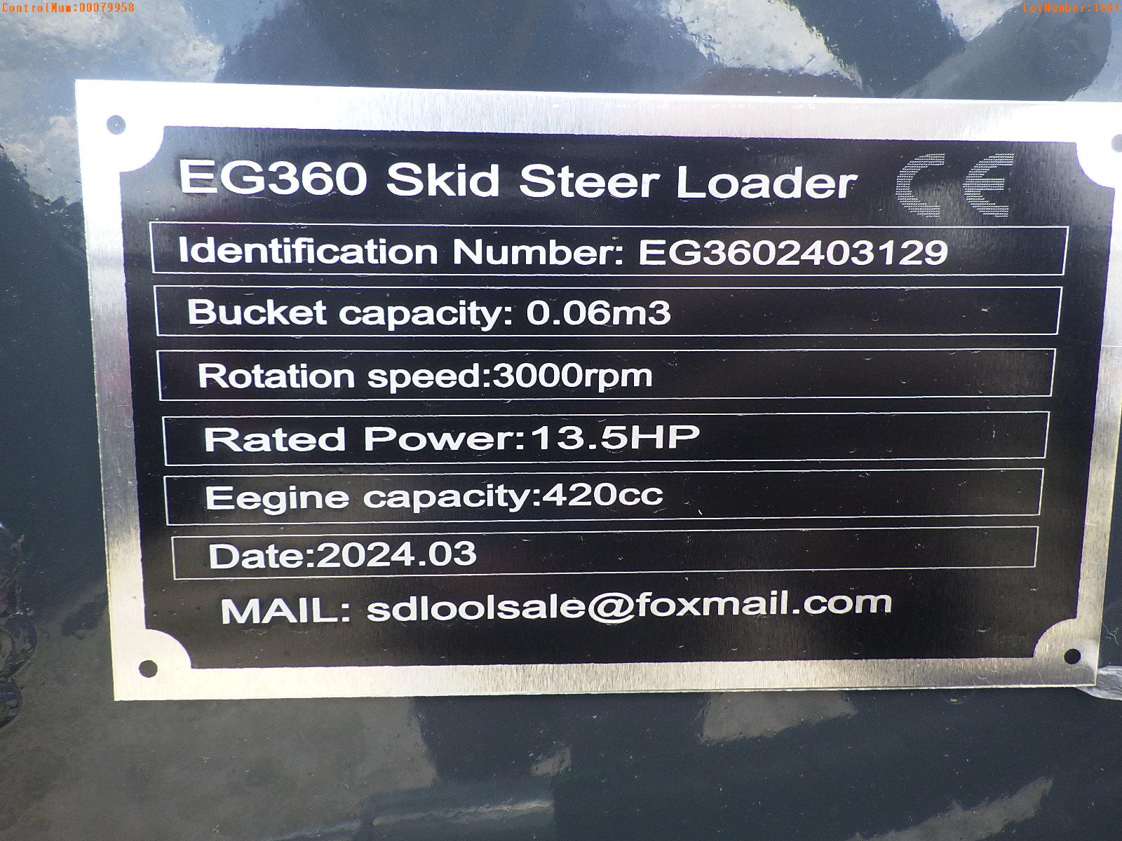 5-01687 (Equip.-Loader skid steer)  Seller:Private/Dealer EGN EG360 WALK BEHIND