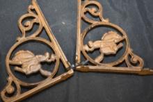 Pair of Horse Bucking Shelf Brackets To Be Mounted On Wall