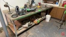 Metal Frame Wood Multi-Deck Worktop Table 103"