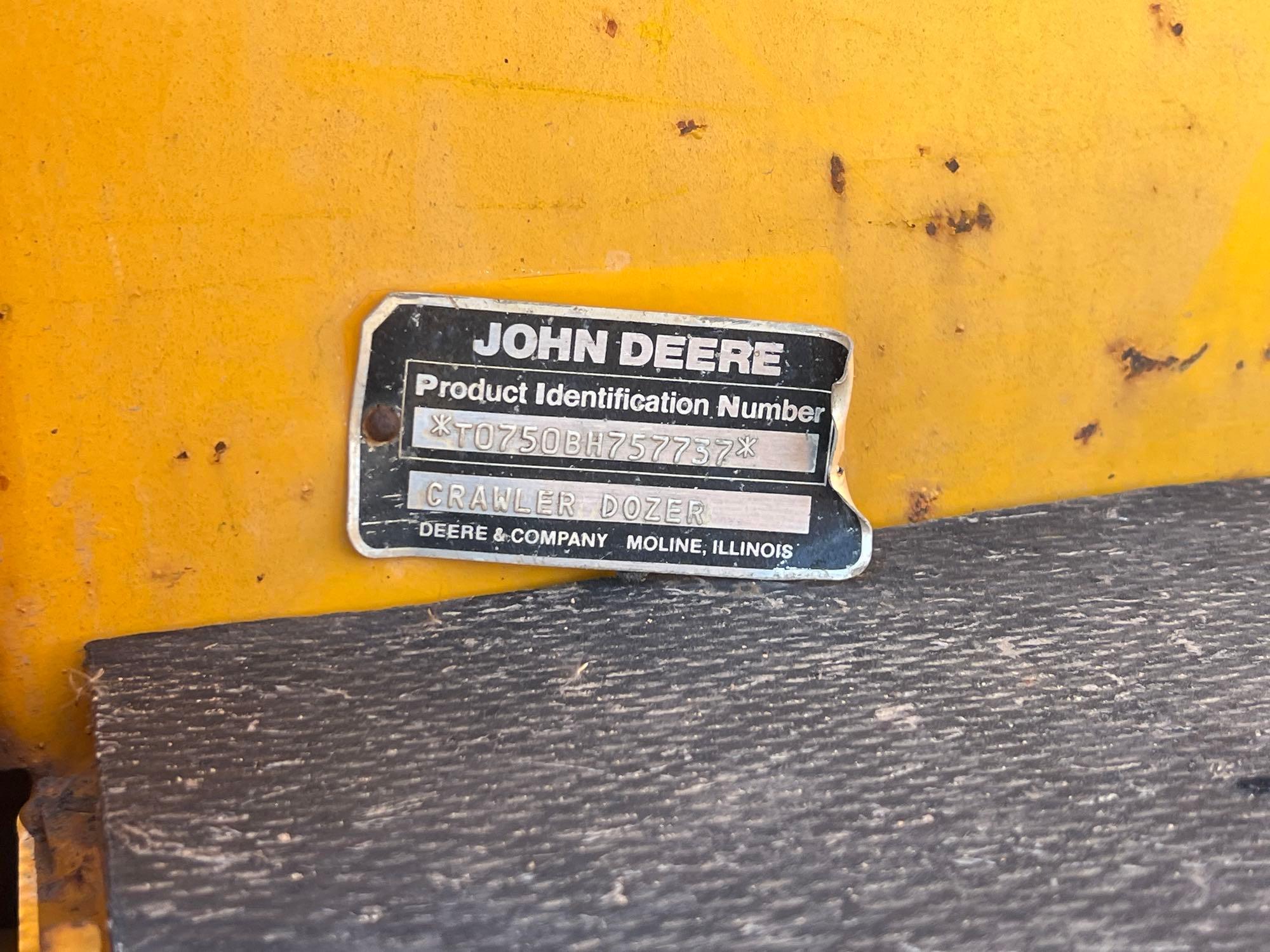 1989 JOHN DEERE 750B LONG TRACK CRAWLER DOZER