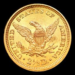 ***Auction Highlight*** 1861 New Reverse Gold Liberty Quarter Eagle $2 1/2 Graded ms64+ By SEGS (fc)