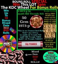 CRAZY Penny Wheel Buy THIS 1973-p solid Red BU Lincoln 1c roll & get 1-10 BU Red rolls FREE WOW