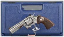 Factory Engraved Colt Python Double Action Revolver with Case