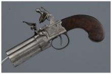 Bond London Four-Barrel Flintlock Boxlock Pistol