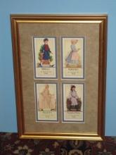 Collectors 4 Pleasant Co. American Girl Bookmark in Gilt Frame/mat "Molly, Kirsten, Felicity &