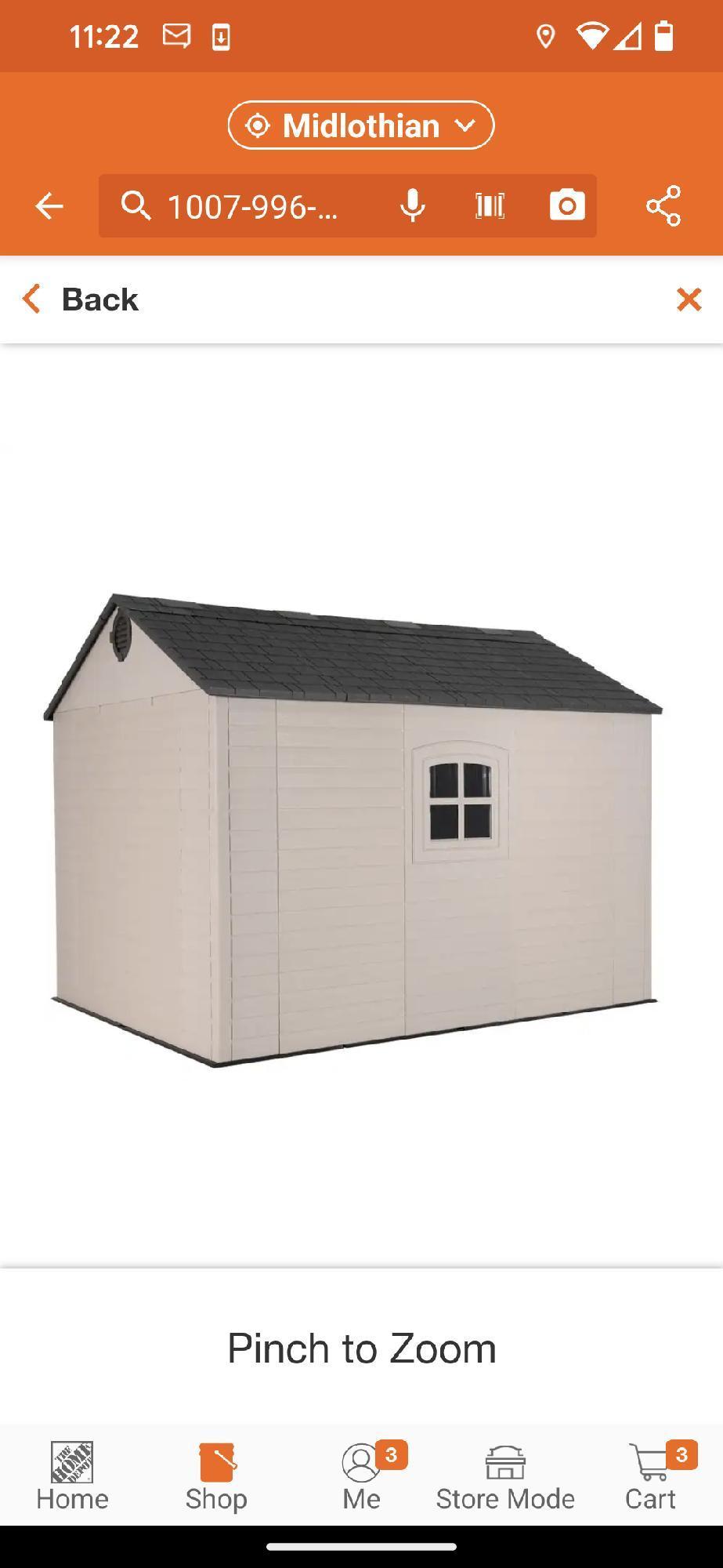 (2 Boxes) Lifetime 8 ft. W x 10 ft. D Resin Outdoor Storage Shed 71.7 sq. ft., Appears to be New in