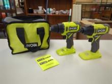 RYOBI ONE+ 18V Cordless 2-Tool Combo Kit with Drill/Driver and Impact Driver. Comes as is shown in