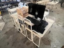 (3) Rolling Carts With Office Electronics