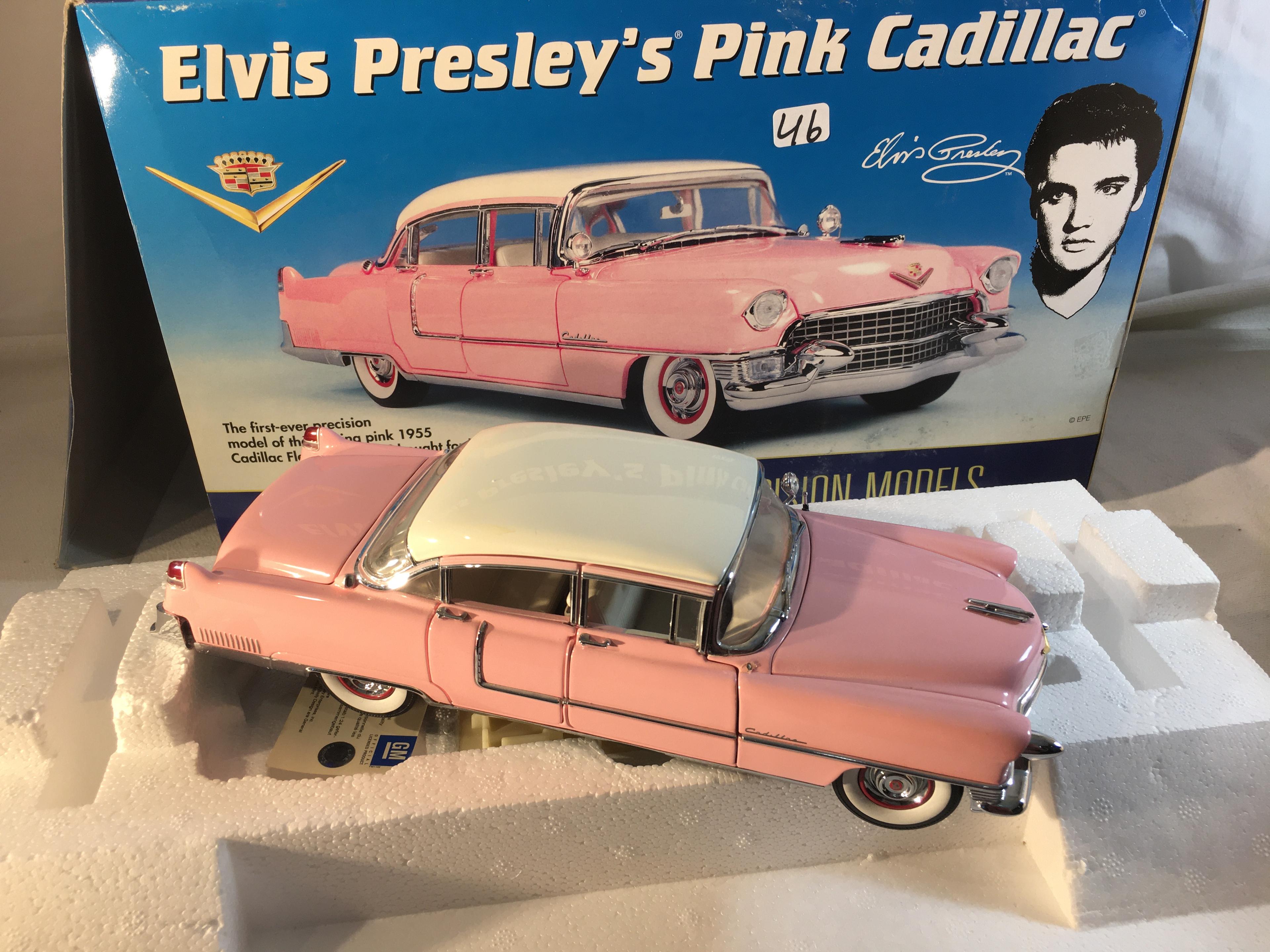 NIB Collector  Elvis Presley's Pink Cadillac Franklin Mint Precision Models Scale 1:24 DieCast