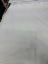 Cream Colored/ White Striped Cloth Shower Curtain