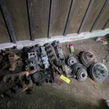 intake manifolds - exhaust manifolds - steering gear - flathead parts - early Ford hyd brakes -
