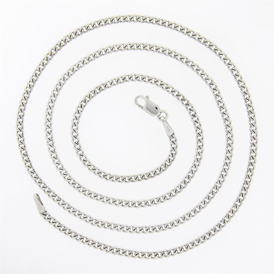 NEW Unisex Solid 14k White Gold 2.3mm Miami Cuban Curb Link 20" Chain Necklace