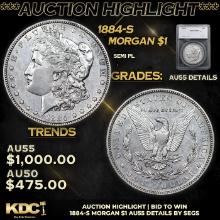***Auction Highlight*** 1884-s Morgan Dollar 1 Graded au55 details By SEGS (fc)