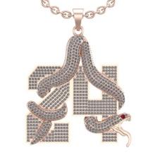 3.34 Ctw VS/SI1 Ruby and Diamond 14K Rose Gold snake Necklace ALL DIAMOND ARE LAB GROWN
