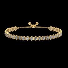 2.84 Ctw VS/SI1 Diamond 14K Yellow Gold Slide Bracelet ALL DIAMOND ARE LAB GROWN
