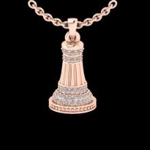 0.38 Ctw VS/SI1 Diamond 14K Rose Gold Chess theme Necklace (ALL DIAMOND ARE LAB GROWN )