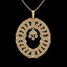 1.51 Ctw VS/SI1 Diamond 14K Yellow Gold Necklace(ALL DIAMOND ARE LAB GROWN )