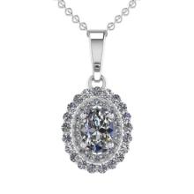 3.49 Ctw VS/SI1 Diamond Prong Set 14K White Gold Necklace (ALL DIAMOND ARE LAB GROWN )