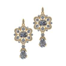 9.70 Ctw VS/SI1 Diamond Bezel & 14K Yellow Gold Earrings ALL DIAMOND ARE LAB GROWN