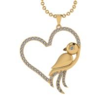 1.85 Ctw VS/SI1 Diamond 14K Yellow Gold Birds Heart Necklace(ALL DIAMOND ARE LAB GROWN )