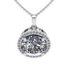 2.98 Ctw VS/SI1 Diamond 14K White Gold Necklace (ALL DIAMOND ARE LAB GROWN )