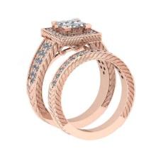 1.87 Ctw VS/SI1 Diamond Style 14K Rose Gold Engagement Filigree Set Ring ALL DIAMOND ARE LAB GROWN