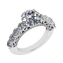 4.65 Ctw VS/SI1 Diamond14K White Gold Engagement Ring (ALL DIAMOND ARE LAB GROWN)