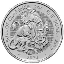 2023 2 oz British Silver Tudor Beasts Bull of Clarence