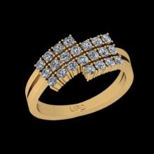 0.77 Ctw VS/SI1 Diamond 10K Yellow Gold Anniversary Ring